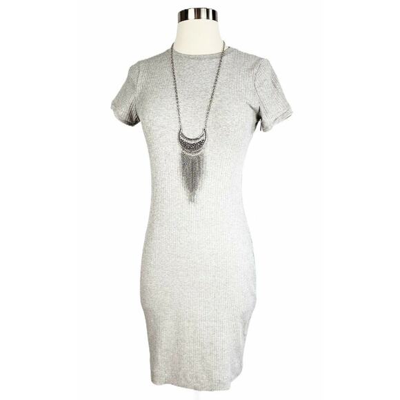 SUSANA MONACO Ribbed Jersey Knit Dress Sheath Midi Cap Sleeve Crewneck Small NWT - Picture 2 of 9